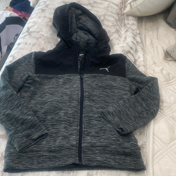 Puma Kids Charcoal and Black Hoodie - Picture 1 of 7